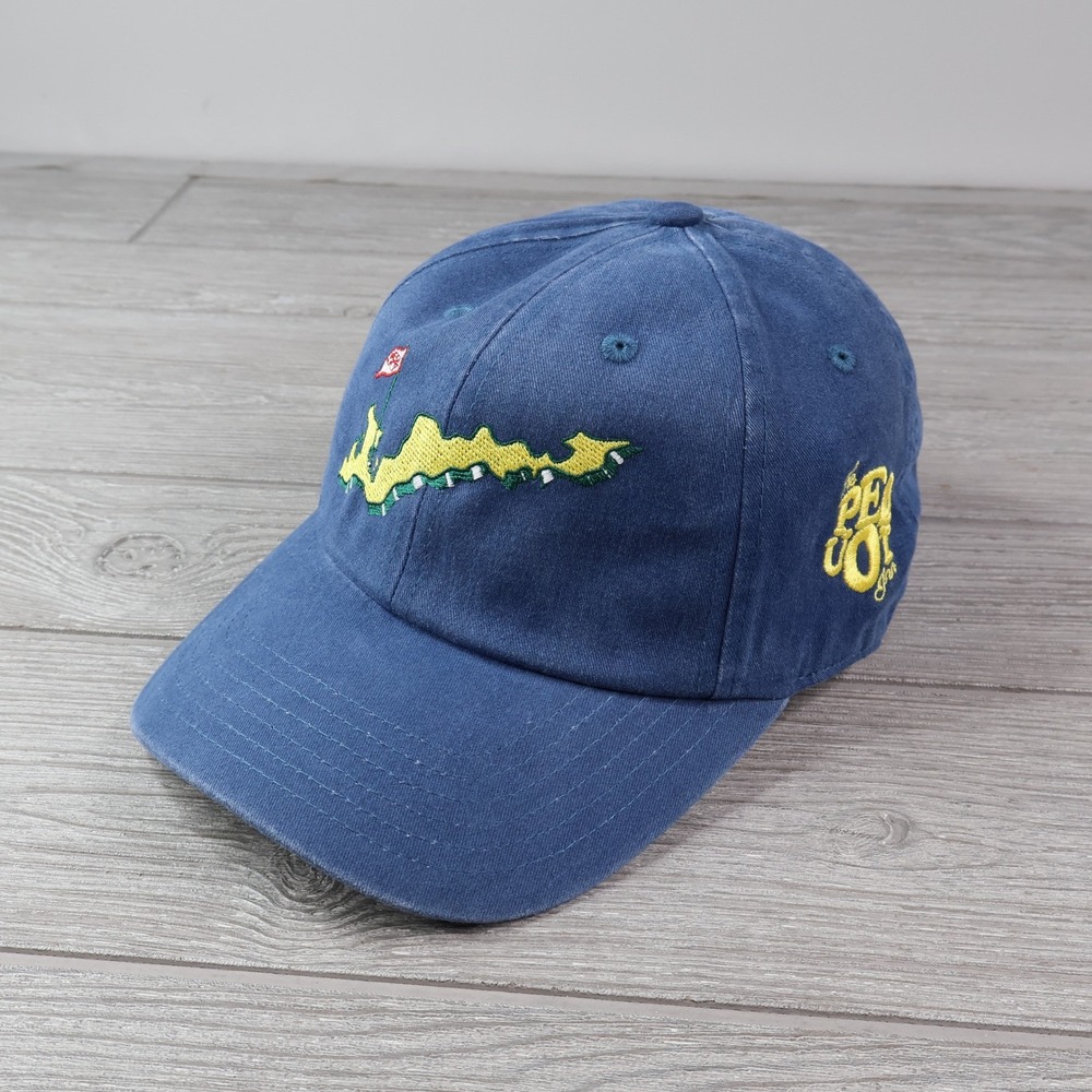 American Needle Fishers Island Pequot Inn Strapback Hat Cap Blue Twill